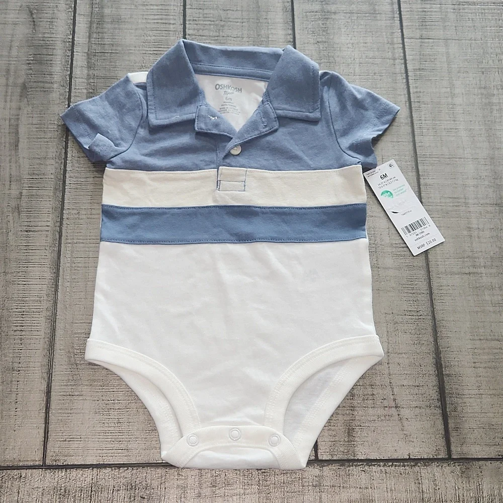 NWT OSHKOSH Bgosh Baby POLO style Onesie